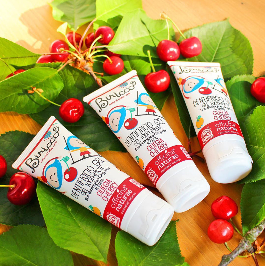 BIRICCO-KIT-BABY-DENTIFRICIO-GEL-CILIEGIA-OFFICINA-NATURAE